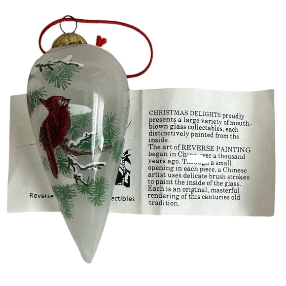 Rare Vintage Christmas Ornament Clear Glass Cardinal Ornament Xmas Holiday Decor - Picture 5 of 8